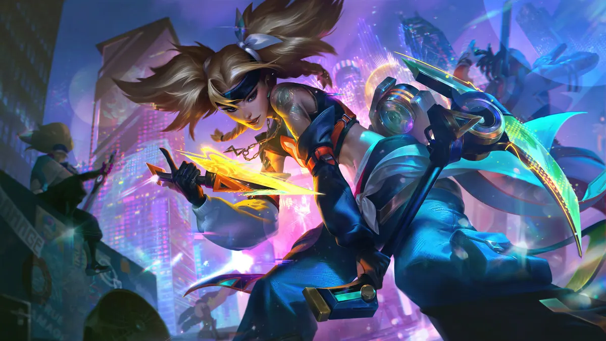 League of Legends Akali, neon ışıklı şehirde