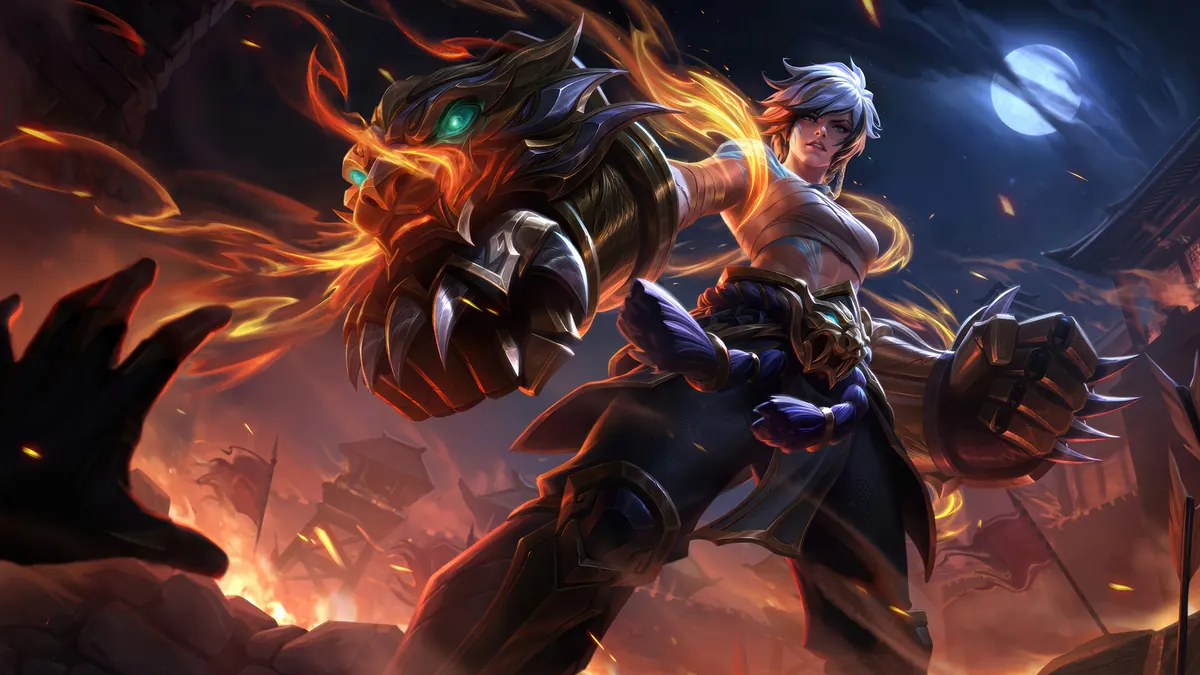 League of Legends Sett ve alevli eldivenleri